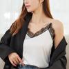 New Spring/Summer Loose Backless Solid Color Silk V-Neck Lace Camisole for Women