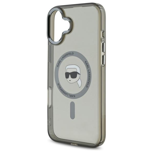 Karl Lagerfeld KLHMP16SHLSKIK iPhone 6.1" black/black hardcase IML Metal Karl Head MagSafe