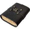 Vintage Deckle Edge Paper Black Soft Leather-bound Journal for Blank Sketchbook