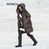 MO&Co. Women's Waterproof Detachable Hood Long Down Jacket