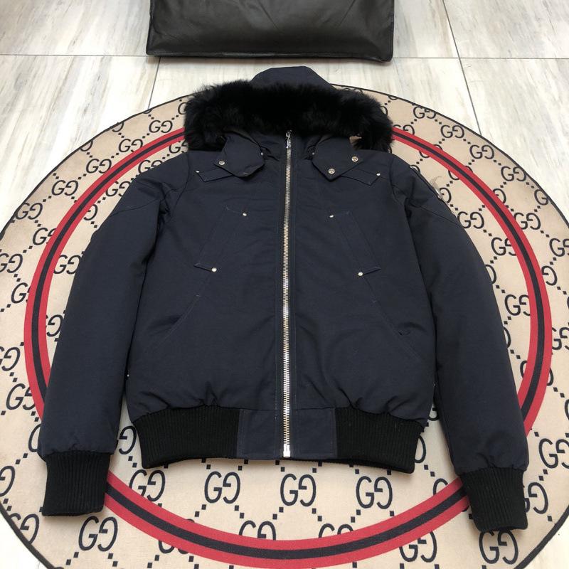 Мужская пуховая куртка Moose с капюшоном и воротником из лисьего меха