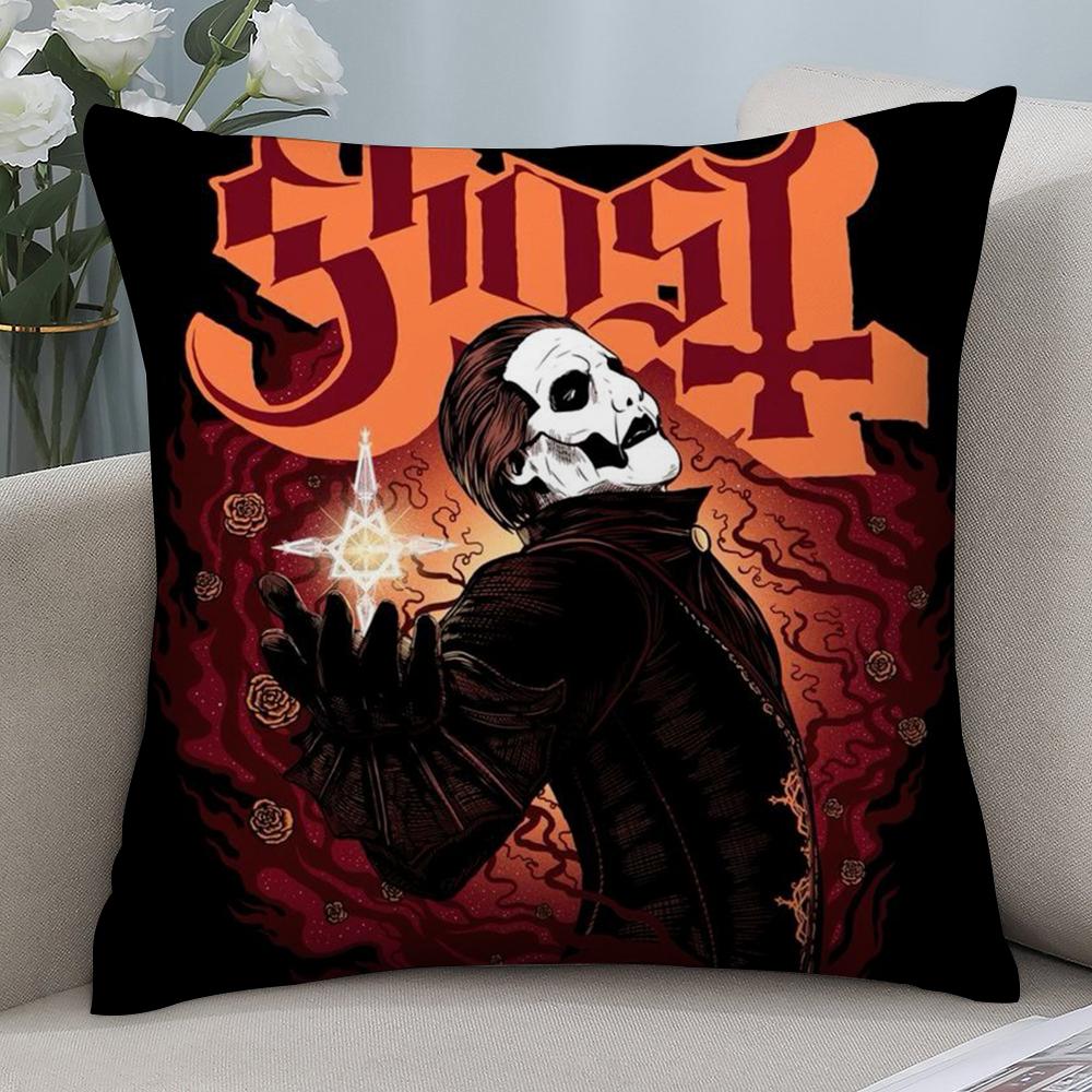 Rock Band Pillow Covers G-GhostS Band Cartoon Pillow Case Short Plush Sofa Decorative Gift Home Double-sided Printing Cushion