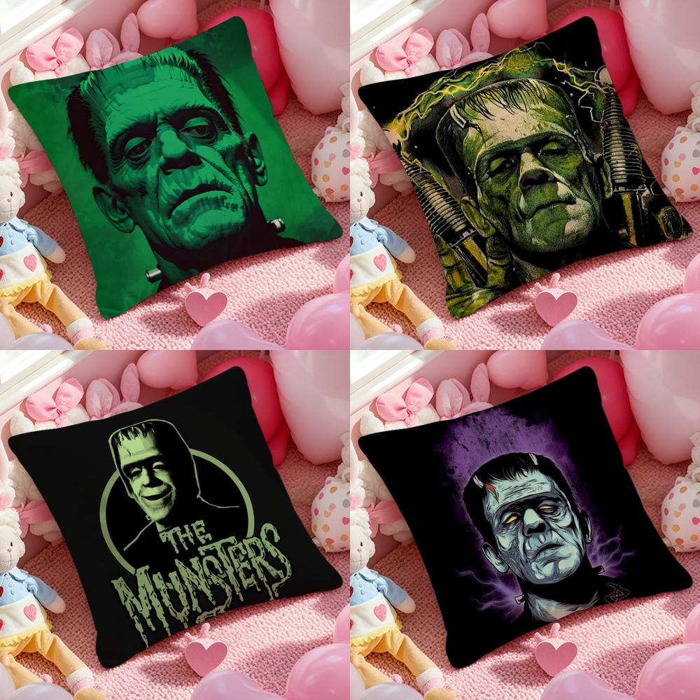 UUniversal MMonsters Horror Pillow Case Soft Plush Fabric DoubleSided Printed Cushion Cover Warm Winter Sofa Pillow Case