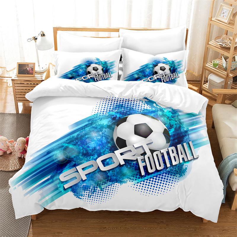 Футбол Постельное белье для мальчиков Спортивный пододеяльник Комплект постельного белья King Size Комплект одеяла для молодежи Модный комплект постельного белья Постельный комплект