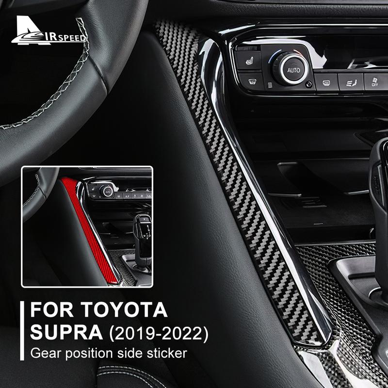 Real Carbon Fiber Sticker For Toyota Supra GR A90 A91 MK5 - 2024 2025 Car Gear Side Strip Interior Trim Accessories