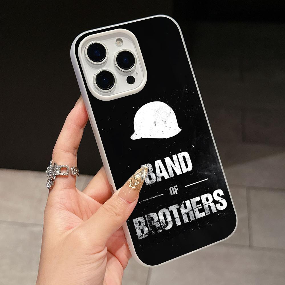 Чехол для телефона Band of Brothers для iPhone 17 16 15 14 13 12 11 Air Pro Max Plus Желейный Двухслойный Белый Чехол