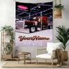 Peterbilt Heavy Trucks Custom Your Name Wall Decor Tapestry Art For Pet Memorial Birthdaywedding Party Backdrop Family Gift