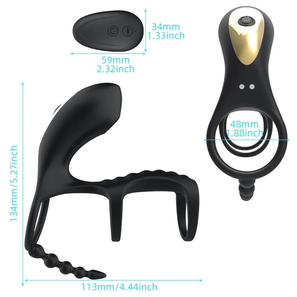 3 в 1 вибратор для клитора, кольцо для пениса с задержкой эякуляции, стимулятор клитора, кольцо на член, Анальная пробка, анальная пробка, эротические секс-игрушки для пары