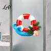 DIY Festive Window Murals Tropical Christmas Static Stickers for Glass Doors And Windows Waterproof PVC Versatile Party Supplies Seaside Holiday