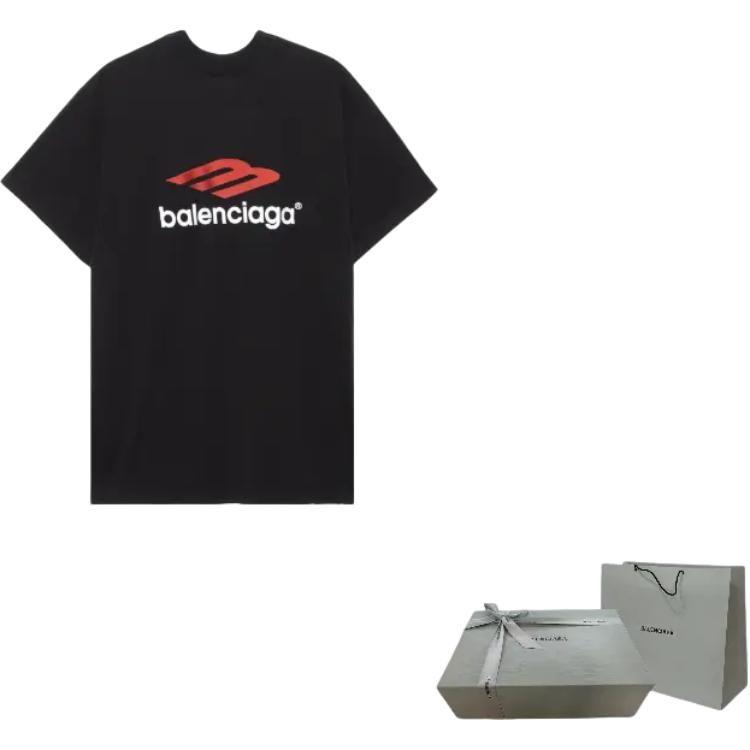 Balenciaga Футболка SS24 Свободный крой Унисекс Черный 791615TQVQ61021