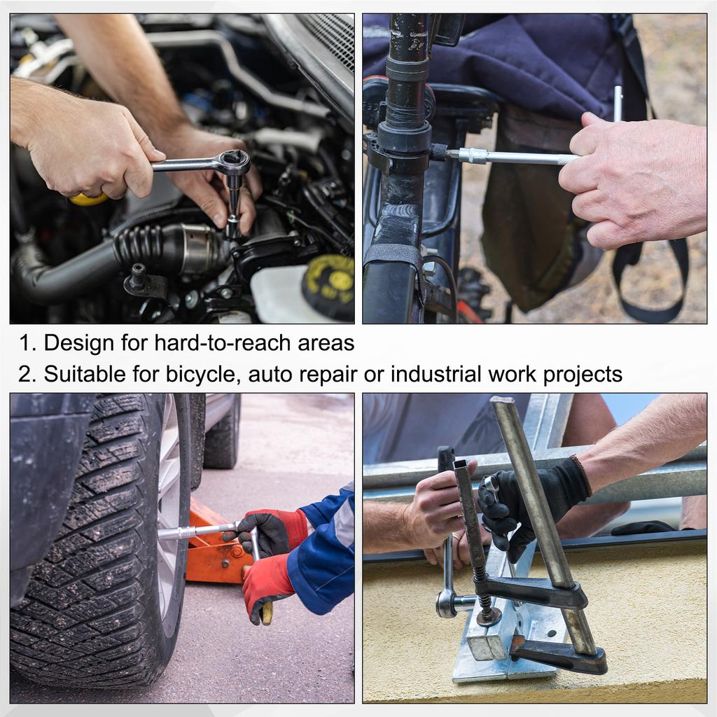 Удлинитель для торцевых головок 1/4" 1/2", 2" 3" 4" 5" 6" 10", Удлинитель для трещотки, CR-V, Квадратный привод, Универсальный шарнир