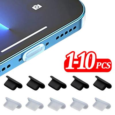 1-10 шт. Силиконовые заглушки от пыли для порта зарядки IOS, пылезащитные колпачки для iPhone 12 13 14 Pro Max XR 8 7 Plus, заглушки от пыли для мобильных телефонов