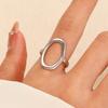 Stainless Steel Ring Geometric Oval Baroque Open Ring Versatile Ring