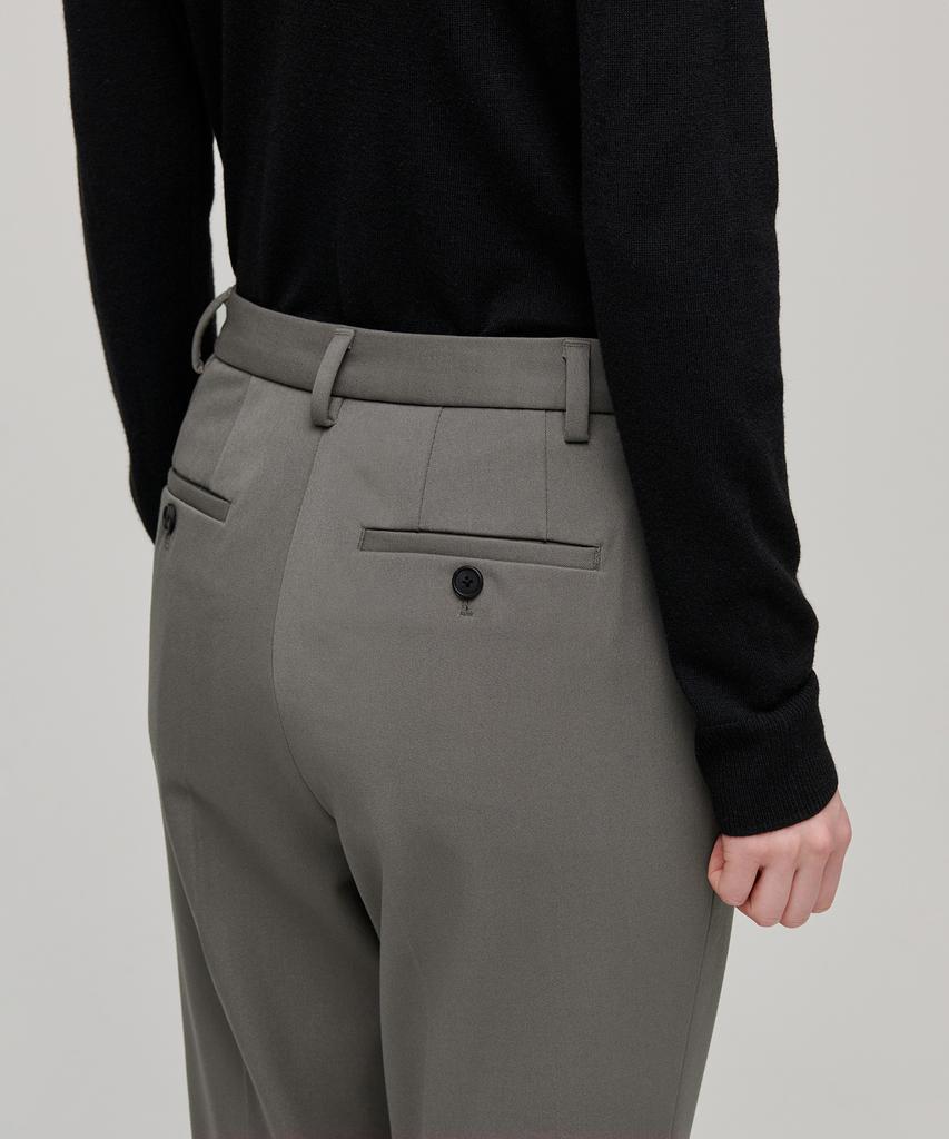 MUSINSA STANDARD WOMAN Женские плотные прямые брюки с подкладкой из флиса, зауженные к низу, со скрытой эластичной талией [Тепло-серый]