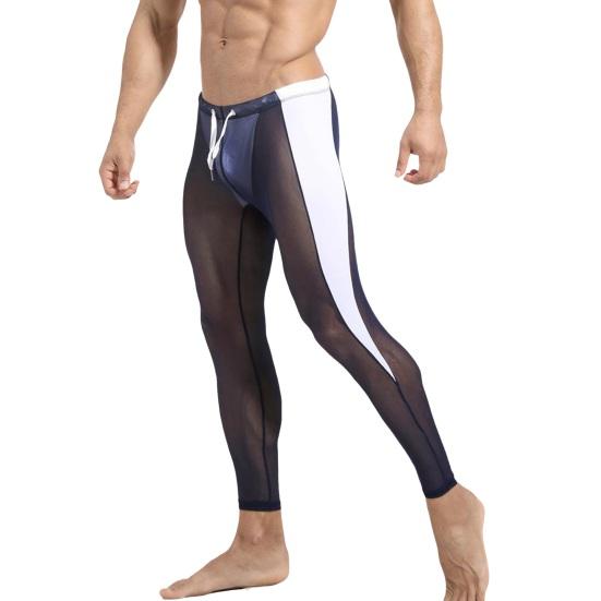 Sport Mesh Pants Ultra-thin Soft Breathable Elastic See-through Drawstring Waist Solid Color Skinny Training Sports Cycling  Long Fitness Trousers