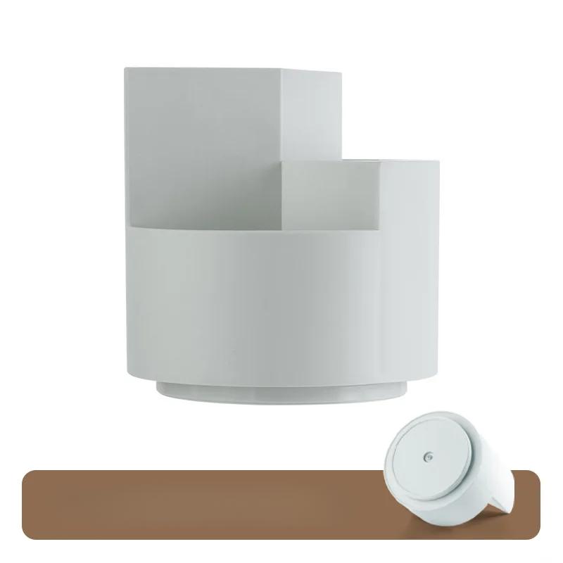 Multifunctional Round Pen Holder Rotating Storage Box Simple Makeup Brush Roomy Pen Holder Desk Organizer Stationery