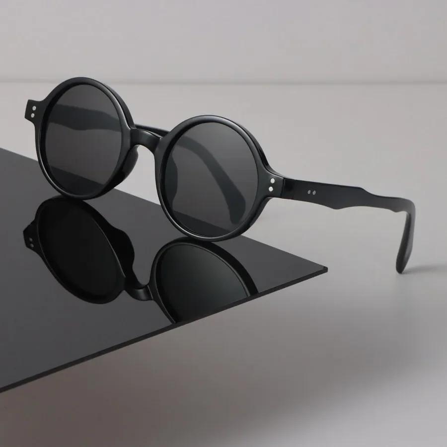 Designer Round Sunglasses Women Men Retro Black Sun Glasses Luxury Personality Eyewear Mirror Lens Sexy Brand