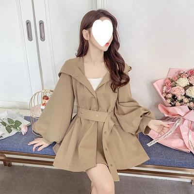 Женская тонкая повседневная ветровка с капюшоном на весну и осень, персонализированная однотонная куртка