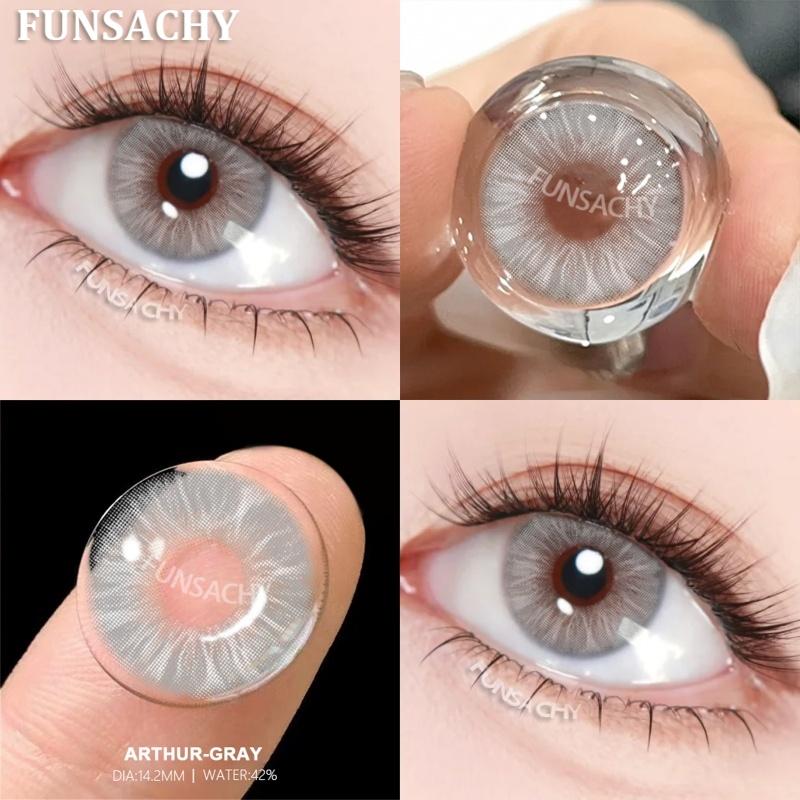 FUNSACHY 1 Pair Blue Contact Lenses for Eyes Natural Colored Contact Blue Eyes Lenses Korean Contacts Lenses Yearly Green Pupil