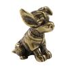 Brass Dog Figurine Vintage Puppy Model Mini Animal Metal Statue Sculpture Tea