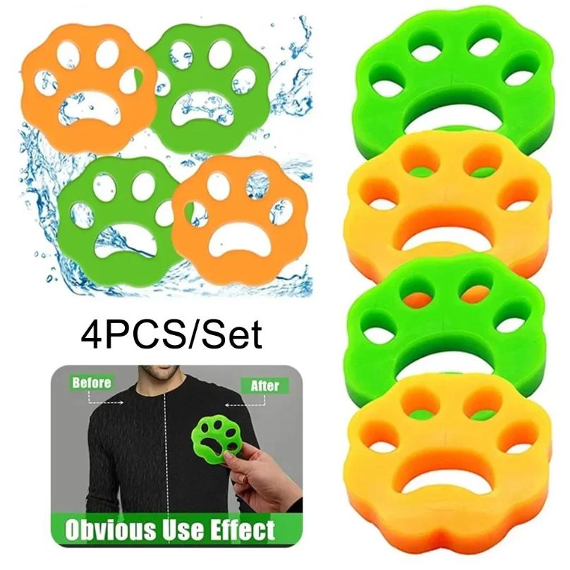 Cat Claw Silicone Hair Remover Washing Machine Clothes Dust Hair Collector Double-Sided Reusable Washable Cleaning Tools 4PCS