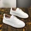 Genuine Leather Flat White Shoes for Women New Student All-Matching Casual Sports Soft Bottom Skateboard Shoes Tide