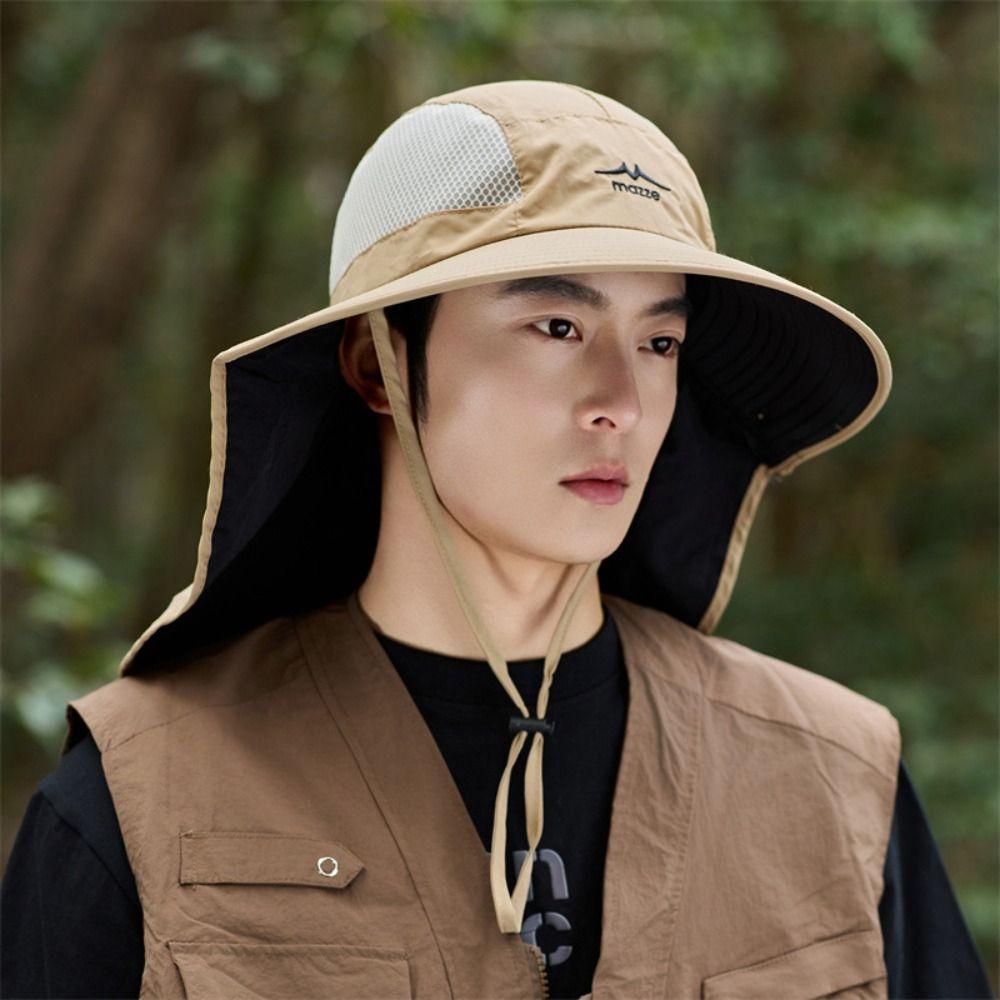 Mesh Outdoor Sun Hat Sunscreen Male Fisherman Cap Breathable Foldable Bucket Hat Women
