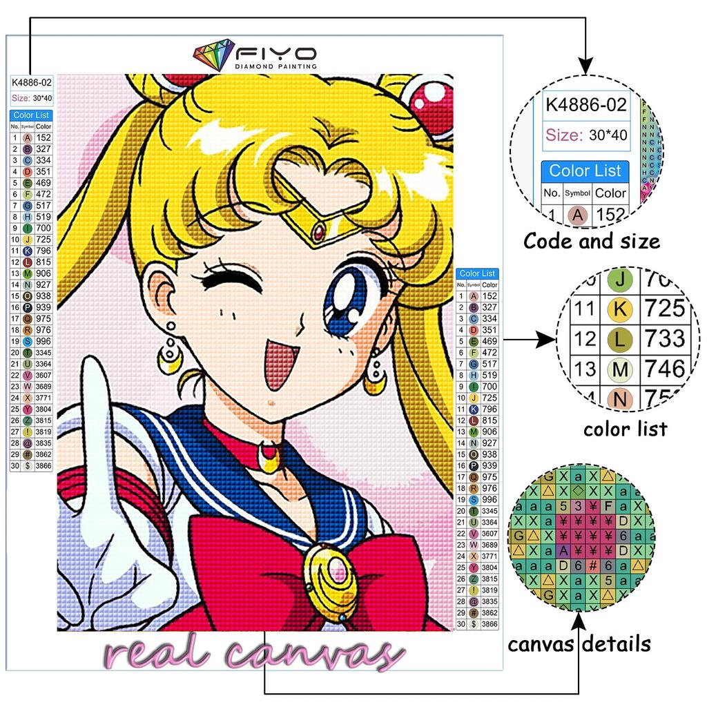 5D Diy Diamond Painting Sailor Moon Cross Stitch Full Diamond Embroidery Mosaic