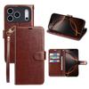 Кожаный чехол-книжка с ремешком на запястье для IPhone Air 17 Pro 16 15 14 13 Pro Max, кошелек, слоты для карт, защитная крышка