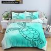 Sea Turtle Duvet Cover Set Pillow Cases Ocean Animal Turtle Bedding Set Queen Twin Kids Home Textiles Map Coral Quilt Cover King