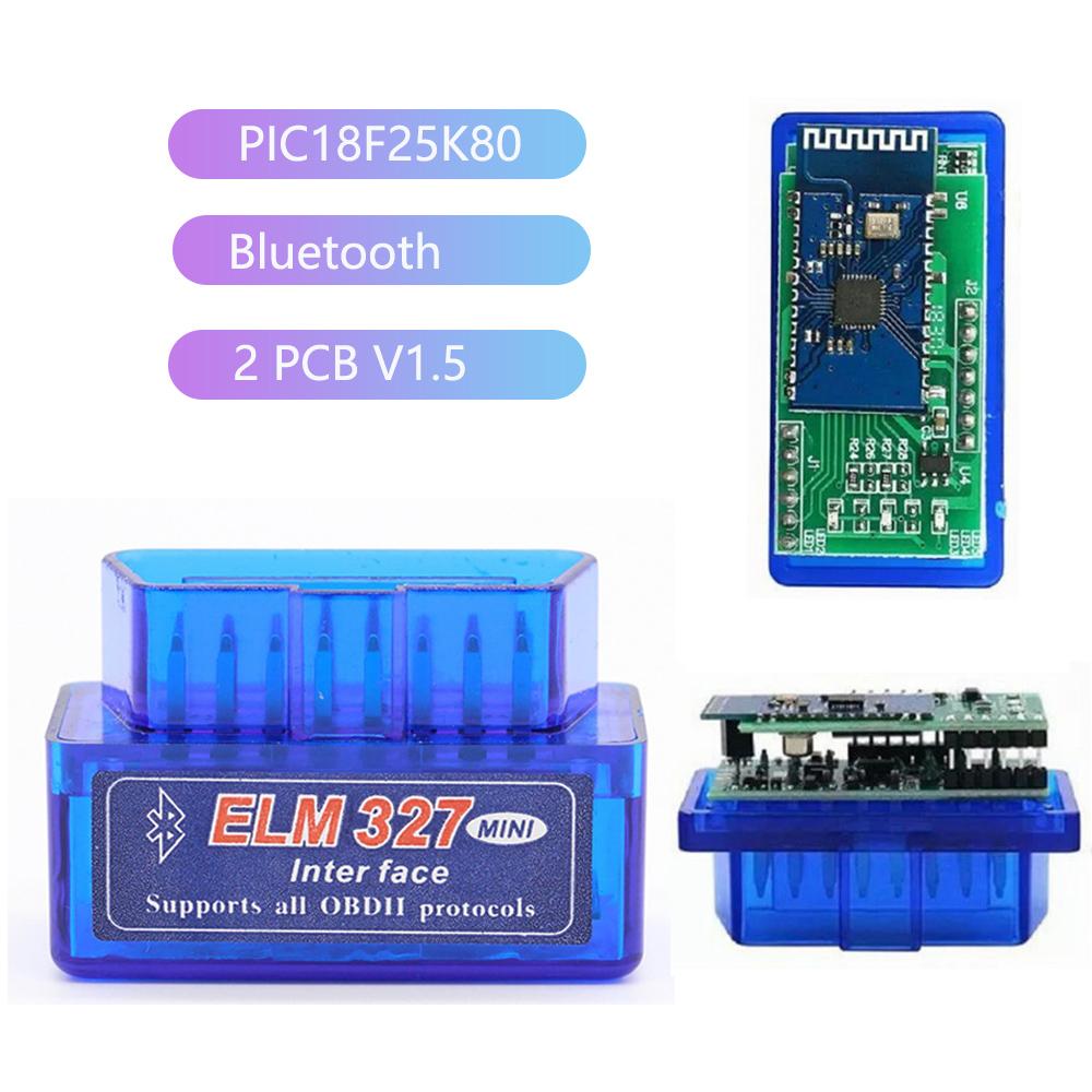 Kebidu Bluetooth OBD2 сканер PIC18F25K80 чип ELM327 V1.5 двойной печатной платы автомобильный диагностический OBD для Android поддерживает все протоколы OBDII