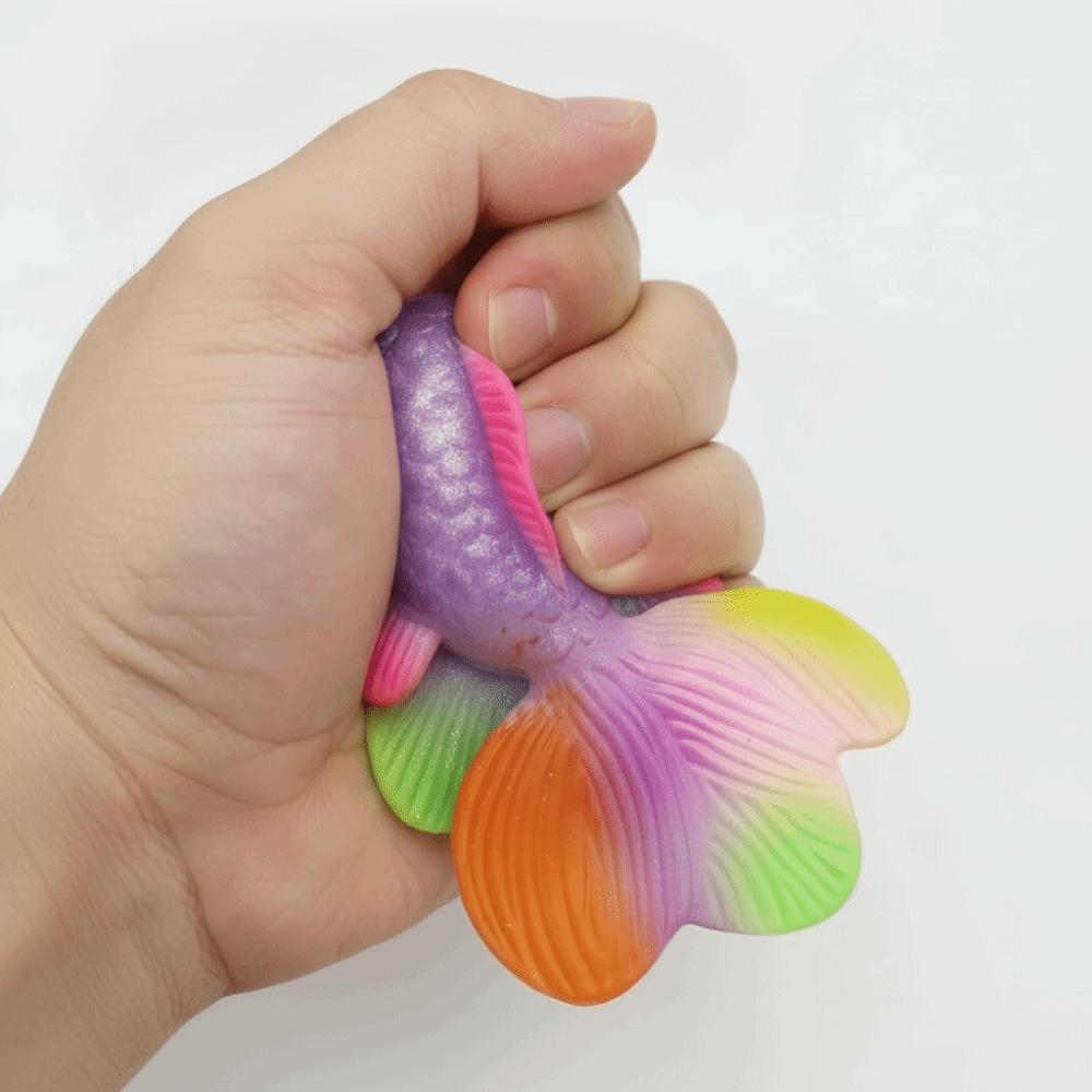 Soft Goldfish Squishy Toy Colorful Goldfish Fidget Toy Cartoon Cow Squeeze Toy Party Favors