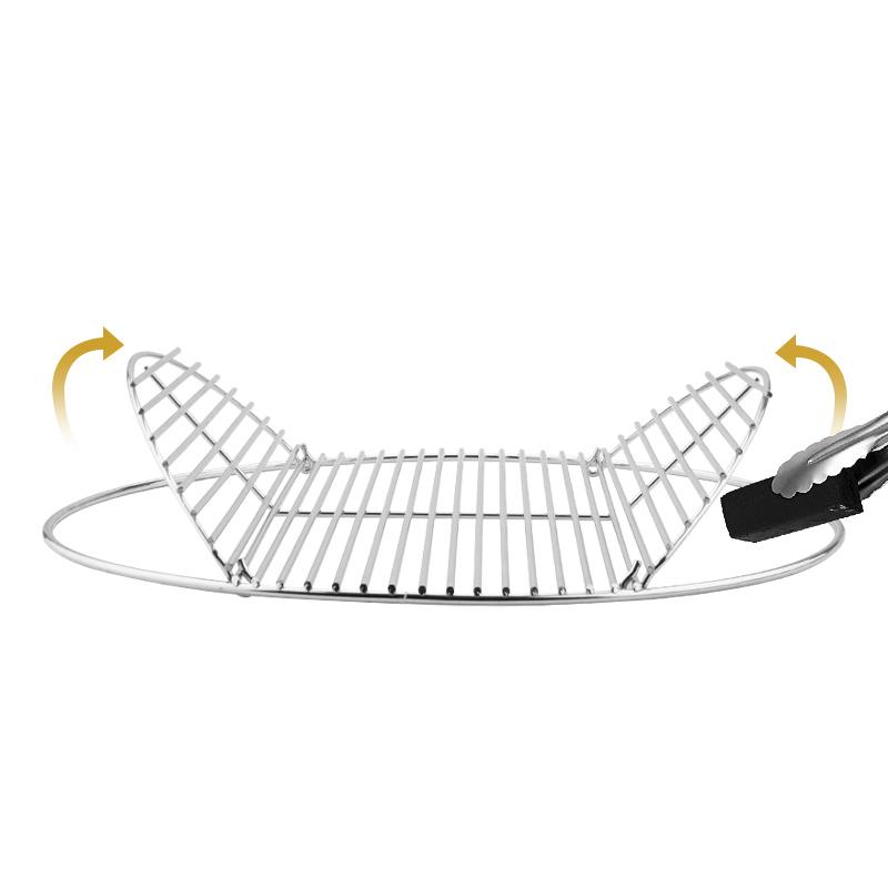 17-дюймовая круглая металлическая решетка для угля, сменная шарнирная решетка для приготовления пищи с ручками, совместимая с 18-дюймовым угольным контейнером Weber