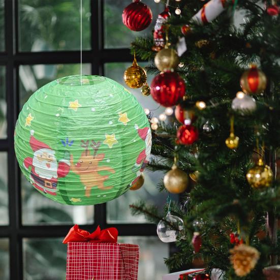Рождественский бумажный фонарь Yousheng, разноцветная снежинка, снеговик, Санта-Клаус, олень, украшение, праздничный реквизит для рождественской домашней вечеринки