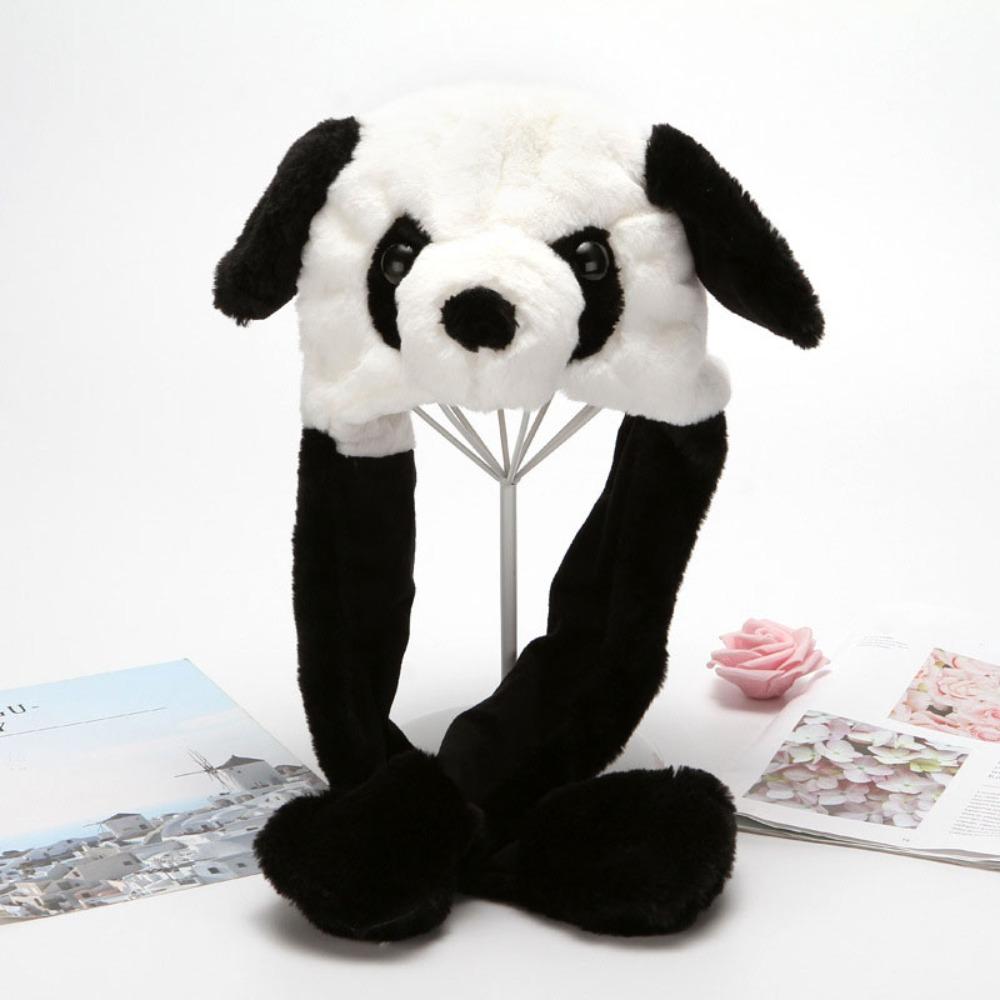 Светящаяся шапка с подвижными ушами в виде капибары, плюшевая шапка в виде панды, игрушки, прыгающая шапка в виде капибары, подарки на день рождения