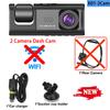 3-канальный автомобильный видеорегистратор WIFI 1080P 3 объектива Камера на приборную панель внутри автомобиля Видеорегистратор Видеокамера Черный ящик автомобильный аксессуар