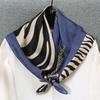 70cm Black and White Animal Printed Scarf Women's Simulated Silk Animal Printed Scarf Fashion Elegant Headscarf Shawl