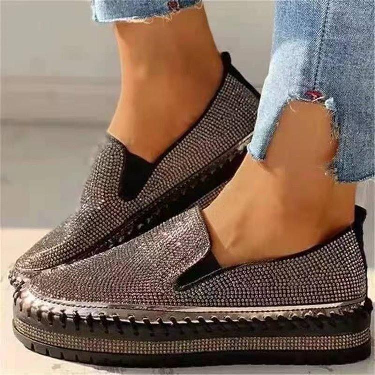 Новые мокасины Water-diamond на толстой подошве с односторонними ботинками Lazy Shoes