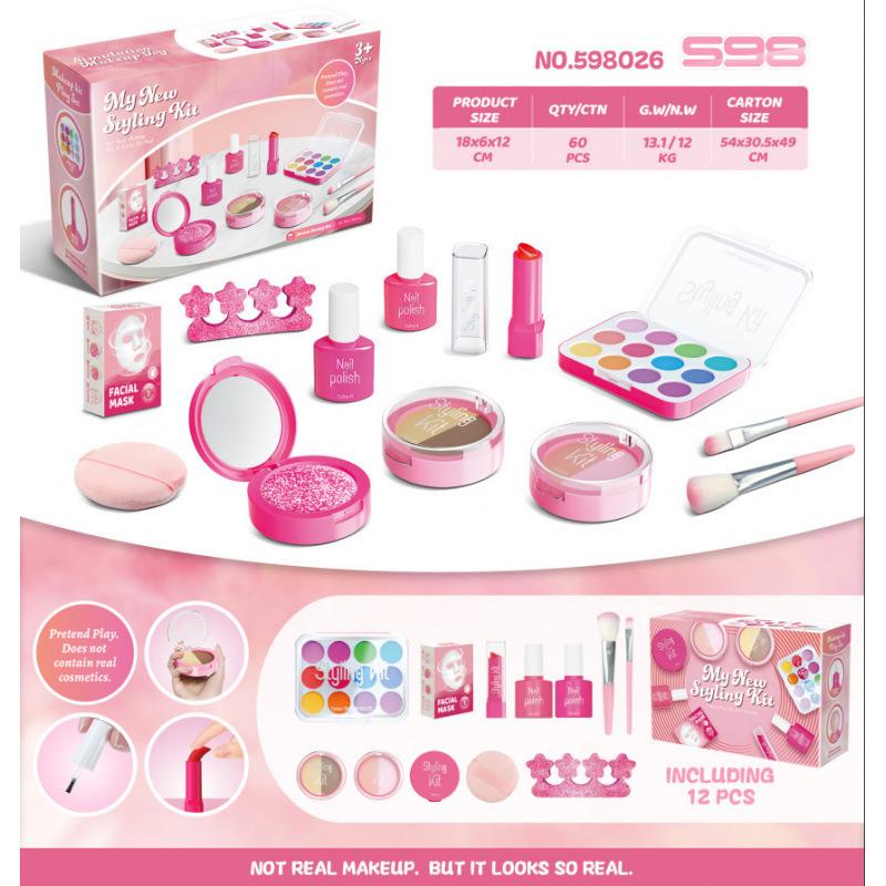 Children'S Play House Simulation Makeup Toy Girl Makeup Set No Liquid Can Not Be Smeared Pink