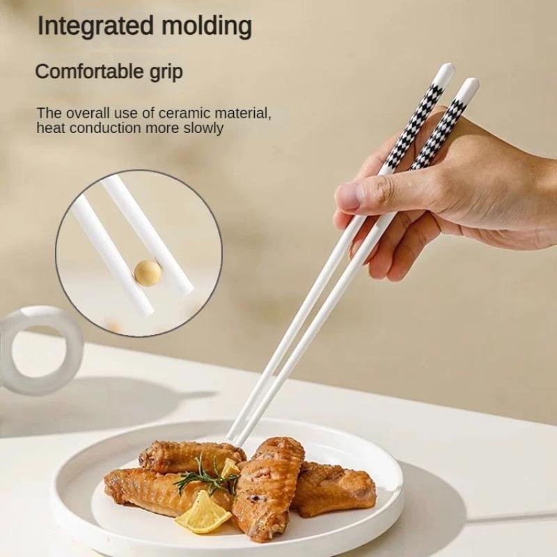 Керамический набор палочек для еды Белые Роскошные палочки для еды Ресторан Кухонная посуда Аксессуары Устойчивые к плесени Высокотемпературные