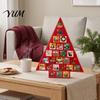 Christmas Tree Gift Box Advent Calendar Box, DIY Surprising Shaped Paper Hole Punch Countdown Fillable for Candy Small Toys, Xmas Party Favors