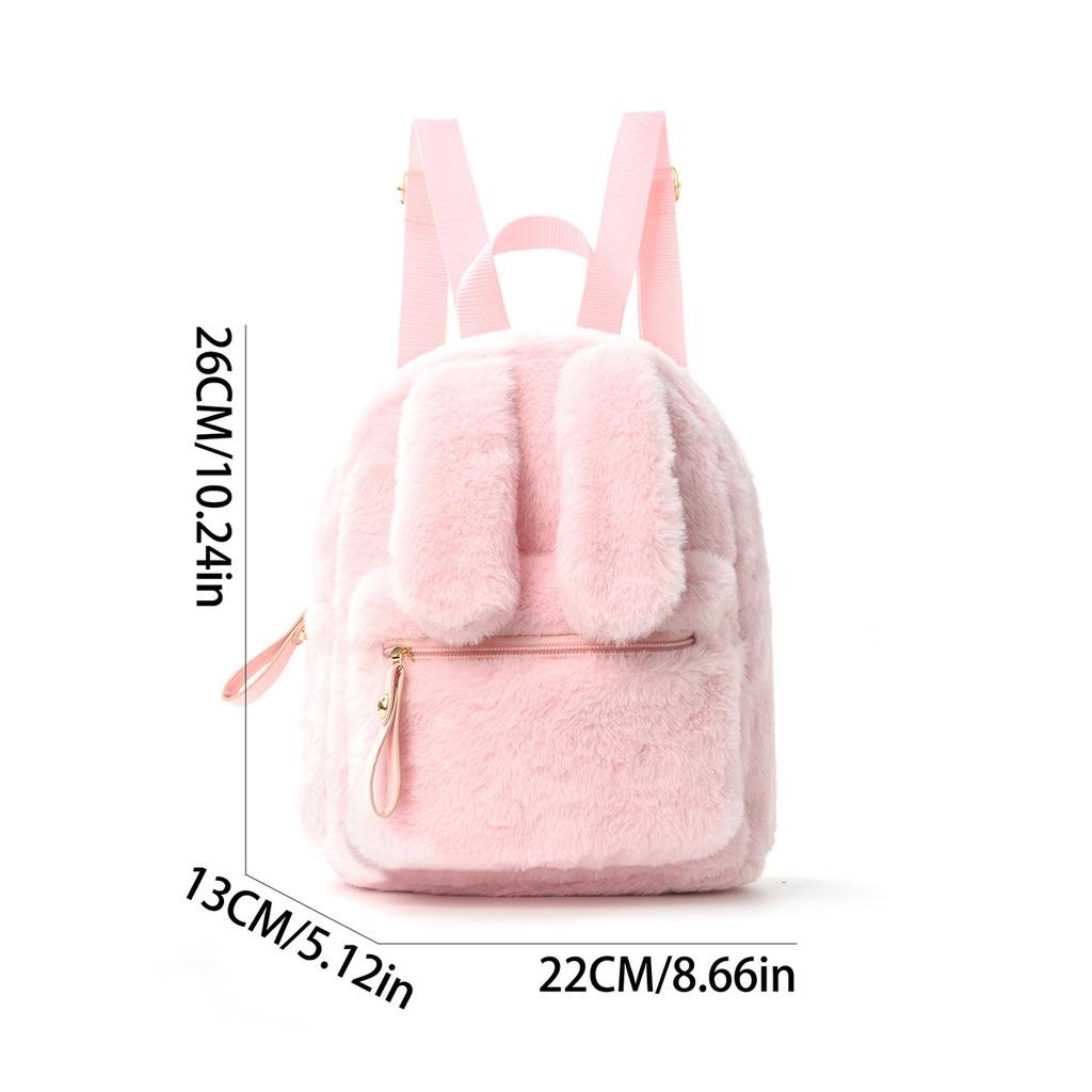 Kids Plush Backpack With Rabbit Ear Design For Travel And School