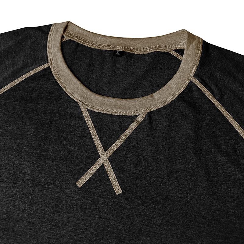 Men's Color Block Short Sleeve Crewneck T-Shirt, Casual Top