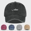 Предварительно стиранная бейсболка Mlfo с вышивкой акулы: Летняя шляпа с широкими полями, Весенняя повседневная кепка, Шляпа от солнца для улицы, Рыболовная кепка