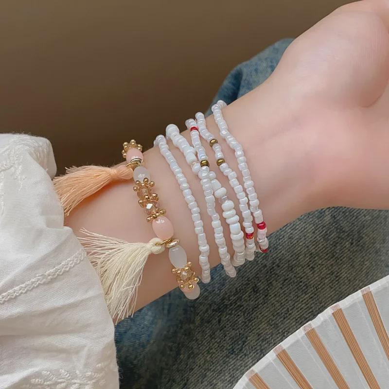 Богемский многослойный браслет из хрустальных рисовых бусин – универсальные праздничные и модные модные украшения для женщин