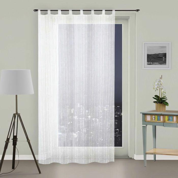 SOLEIL D'OCRE Maélis Tab Top Curtain - 135x250 Cm - White and Grey