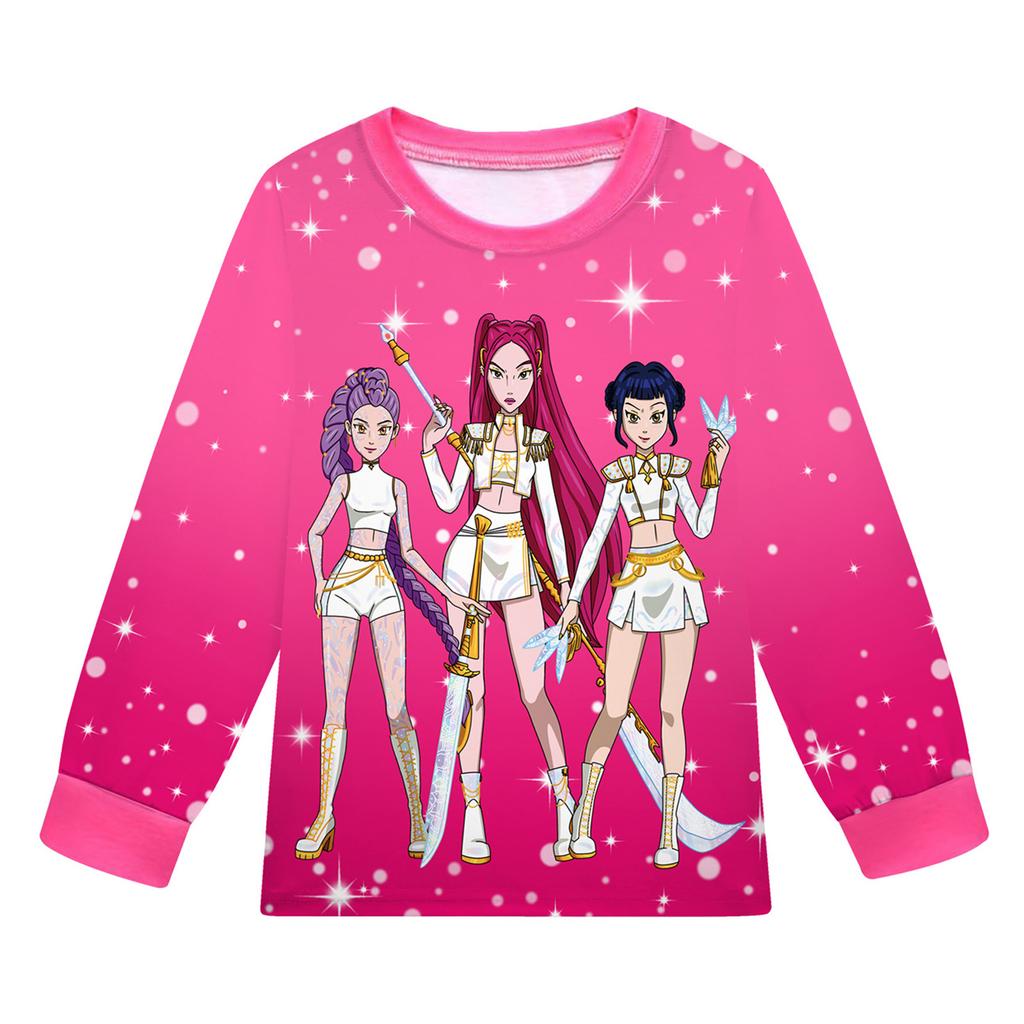 Children's Fashion Suit Skirt Round Neck Long Sleeve Top Pants