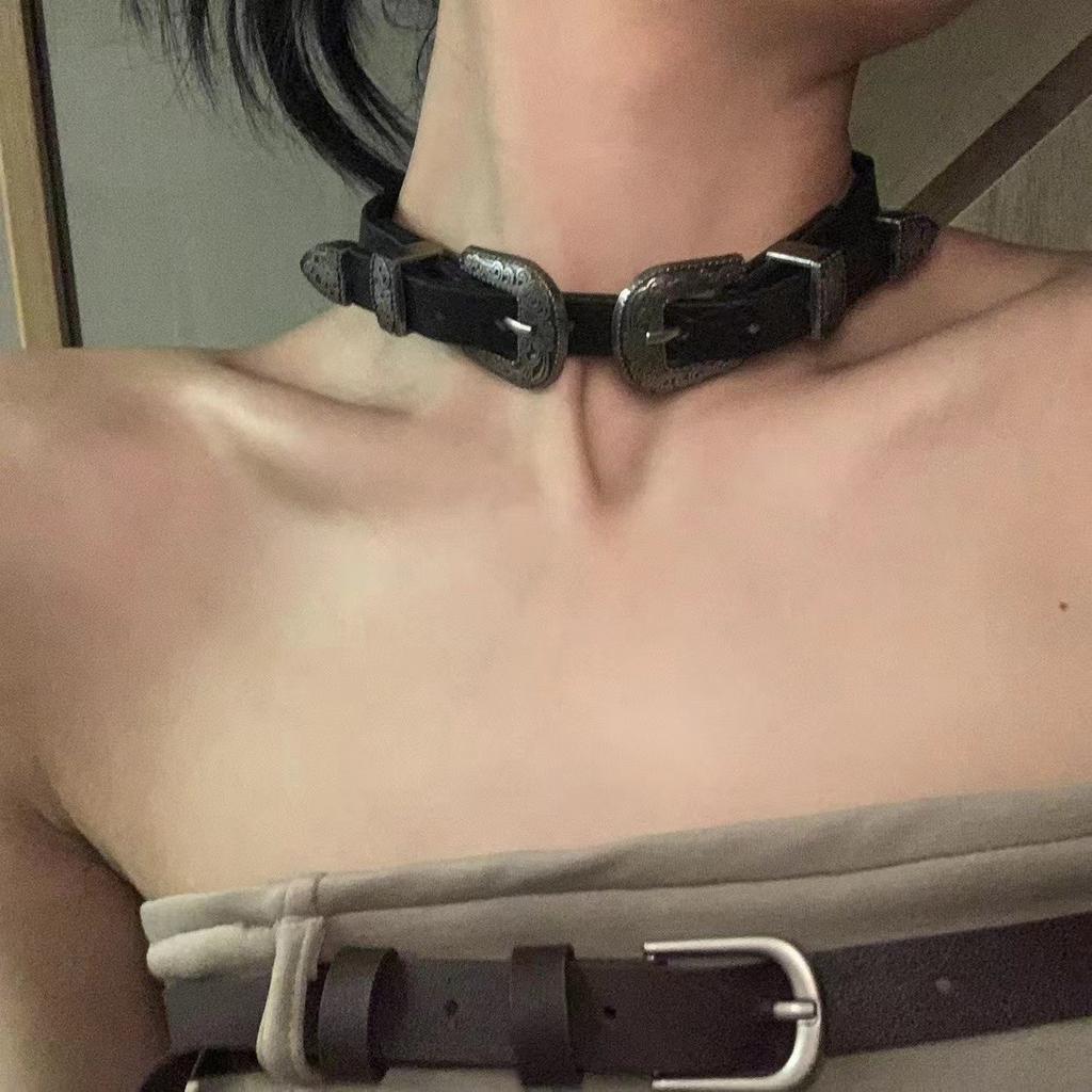 Европейские и американские трансграничные y2k красотки бабочка кожаный ошейник панк-рок чокер цепочка на ключицы ожерелье ювелирные изделия для внешней торговли