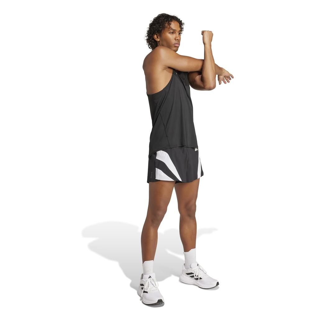 Шорты для бега Adidas и футболка Adizero, мужские KQZ58, черные (JP1490), Размер L (5 дюймов)