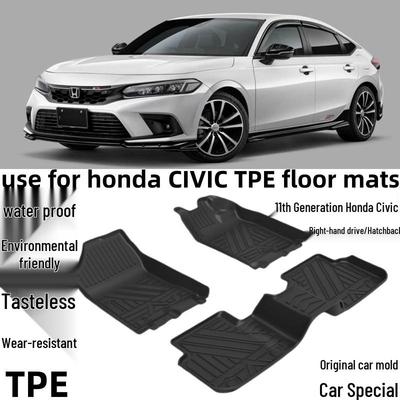 Водонепроницаемые, Экологичные, Износостойкие Коврики на Пол из ТПЭ для Honda Civic Hatchback 2023-2025 (Правый руль)
